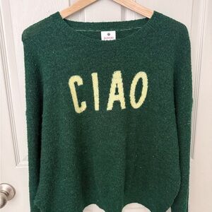 Sundry Forest Green 'CIAO' Sweater